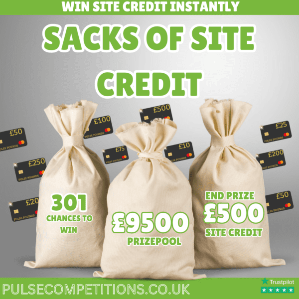 Sacks of Site Credit - £9,500 Site Credit PrizePool