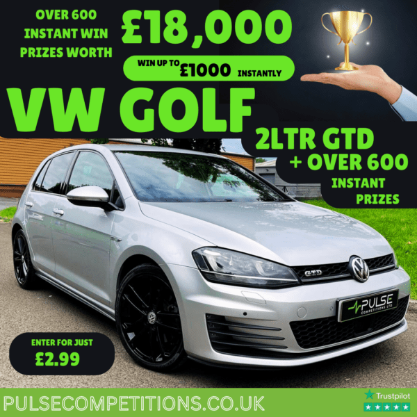 Win this VW Golf 2.0ltr GTD + £18,000's worth of INSTANT prizes