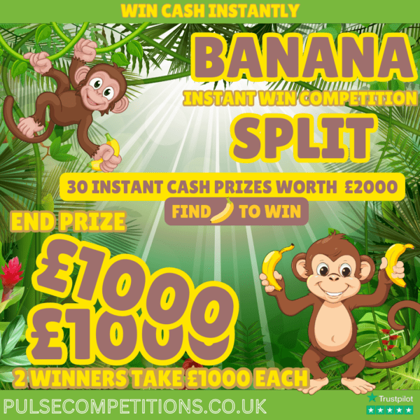 2 x £1000 End Prizes + Win cash INSTANTLY