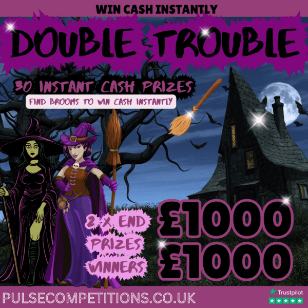 2 x £1000 End Prizes + Win cash INSTANTLY