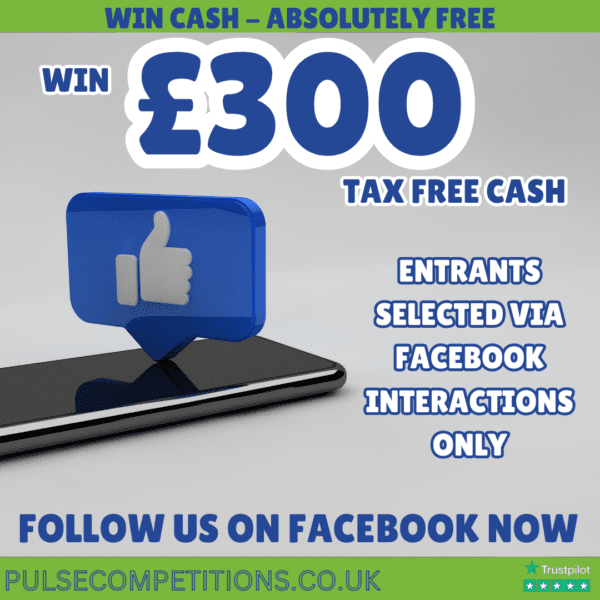 FREE - £300 Tax Free Cash - Follow us on Facebook for your chance to enter!