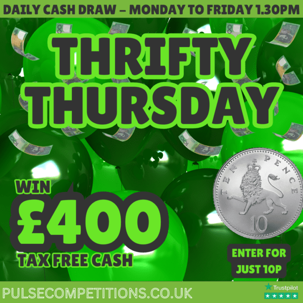 Daily Cash Draw - £400 Tax Free Cash