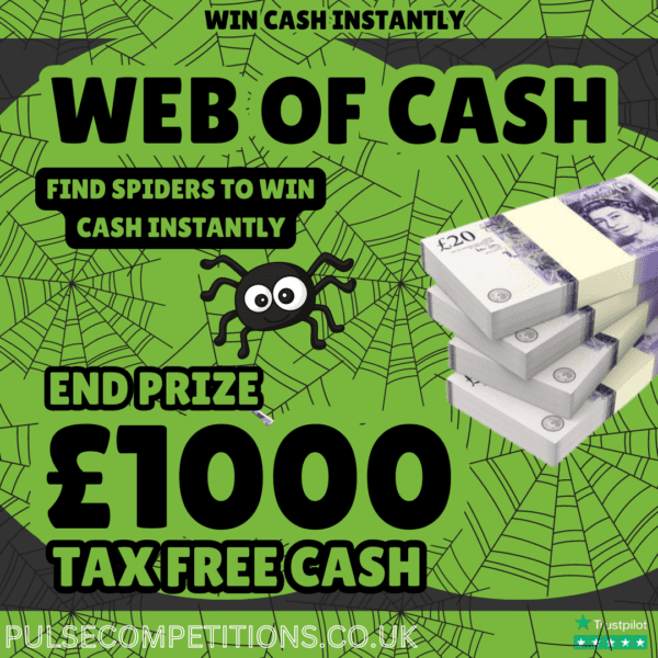 Web Of Cash - £1000 End prize + win cash INSTANTLY