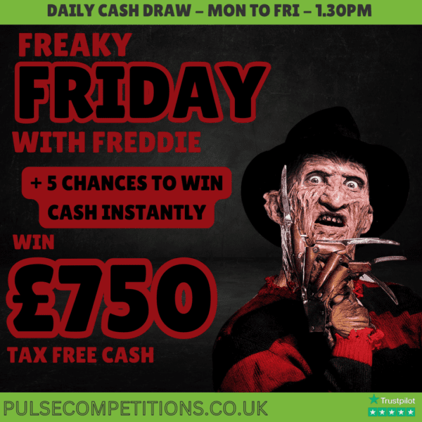 Daily Cash Draw - Win £750 Cash + 5 Instant Cash prizes