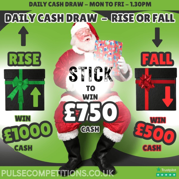 Daily Cash Draw - Rise or Fall - Win up to £1000 Cash