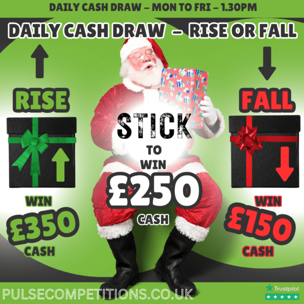 Daily Cash Draw - Rise or Fall - Win up to £350 Cash
