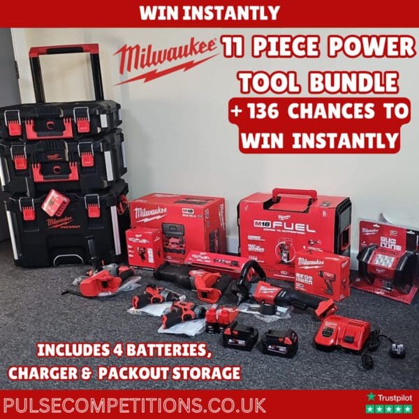 Milwaukee 11 Piece Power Tool Bundle + win INSTANTLY