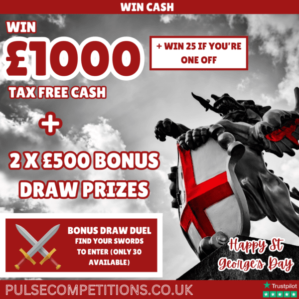 £1000 Tax Free Cash + 2 X £500 Bonus Prizes