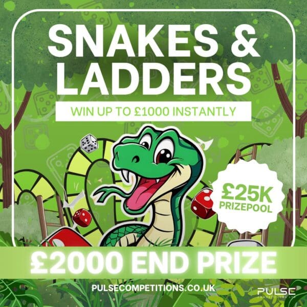 Snakes & Ladders - £2k End prize + win up to £1k instantly