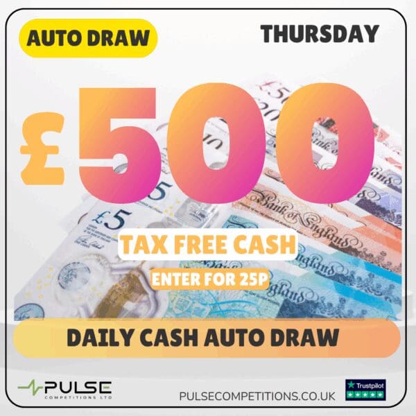 Daily Cash - Win £500 for 25p (Auto Draw)